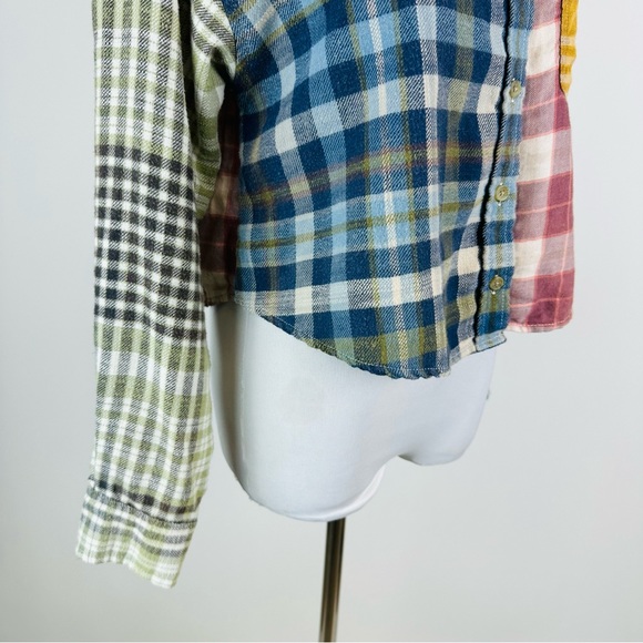 American Eagle Mixed Plaid Button Down Shirt XS - Picture 6 of 13